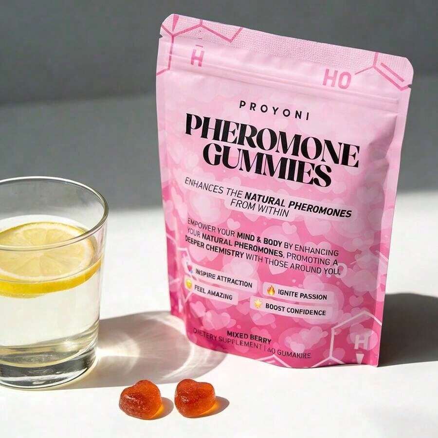 Pheromone Gummies - Enhances Your Natural Pheromones From Within - 60 Count Mixed Berry Flavor-Quick Ship Items,Consolador,Gym,Travel Essential,Valentine's Day - 60 Count - View 1