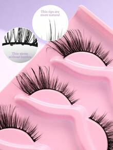 Fox-Inspired Flared False Eyelashes, Natural & Lively, Reusable For Daily Commute - View 8