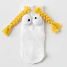 Socks Fashion Cartoon Socks Soft Breathable Toddler Socks With Braids - White - View 5