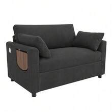 Futons - Gray + Corduroy + 2 Seat - View 10