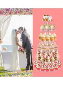 Multi-Tier Acrylic Cake Display Stand, Dessert Food Display Rack For Wedding, Birthday Party - Clear - View 7