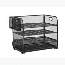 Giá đựng đồ dùng nhà bếp đa năng để bàn, giá đựng đũa, hộp đựng bút văn phòng, hộp đựng bút lưới hình bầu dục, hộp đựng bút để bàn và hộp đựng bút kim loại gắn bên hông - Vật dụng thiết yếu cho đồ dùng học tập - màu đen - Xem 3