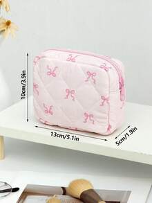 1Pc/Set Bowknot Print Makeup Bags Travel Makeup Bag Lipstick Bag Tampon Bag Wallet Purse Pink Cosmetic Bag Make Up Bag Makeup Bag Set Makeup Case Skincare Bag Toiletry Bag Makeup Organizer Packing Cubes Zippered Multi-Functional Storage For Cosmetics,Skin Care,Hand Cream,Sanitary Napkin,Coin,Keys,Small Items Travel Essentials Cruise Essentials Dorm Essentials,Wedding Bridesmaid Gift,Mom Gift,Birthday Gift,Gift For Friends And Teachers - Pink - View 9