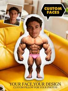 Customized Photo Hand Print Throw Pillow - Funny Gag Gift, Realistic 3D Printed Face Design, Soft Plush Fabric, Perfect Personalized Gift For Her - Template 9 - View 5