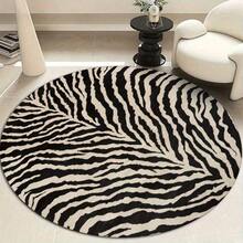 1pc Soft Round Area Rug With Leopard Print Pattern, Comfortable Bedroom, Living Room, Study, Entryway, Office, Room Decor As Floor, Modern Polyester Absorbent Living Room Rug, Washable & Non-Slip, Rugs Bed Room - Indoor All-Season Home Decor, Nordic Round Bedroom Rug, Rugs Livingroom, Bedside Rug, House Decor |   Bedroom Decor |   Autumn And Winter Decoration No Pile On Floor - 1PC - 查看 10