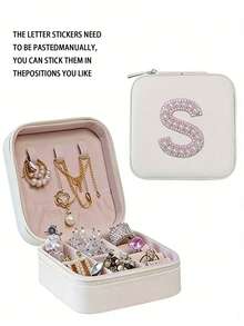 1pc Personalized Travel Jewelry Box - Travel Jewelry Box Birthday Gift For Women, Christmas Gift For Teenage Girls, Initial Travel Jewelry Box A-Z Jewelry Storage Box, Faux Diamond Pattern, Jewelry Organizer Box, PU Leather Waterproof Jewelry Box, Multi-Functional Jewelry Box, Compact Jewelry Box, Jewelry Storage Box, Portable Travel Jewelry Box, Large Capacity Jewelry Box, Minimalist Jewelry Box, Cosmetic Box, Makeup Storage Box, Nail Polish Storage Box - Multicolor - View 112