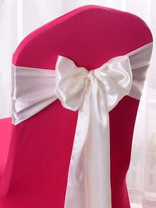 1pc Satin Ribbon Sash, Wedding Party Chair Back Decoration, Bow Tie Chair Strap - 1PC - View 18