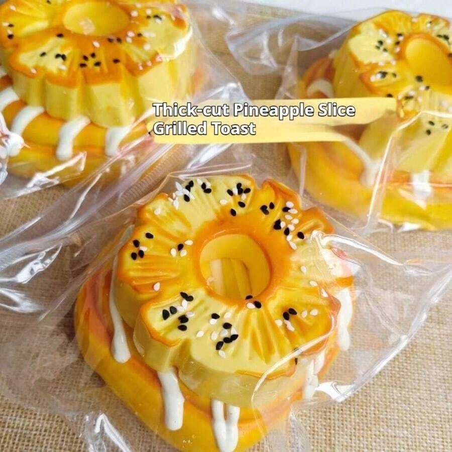 2026 Latest - Pineapple Squeeze Toy - Thick Toast Silicone Material - High Quality - Highly Attractive - Stress Relief Slow Rebound Squeezing - Mud-Like Texture Squeeze Toy - Stress Relief Squeeze - Party Favors - Holiday Small Gifts