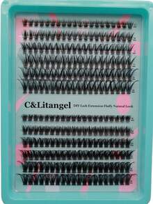 240片DIY假睫毛套装，40D+60D/自然蓬松款，D卷度浓密自然，适合新手在家DIY打造浓密自然的睫毛，C/D卷度混合长度，在家即可享受沙龙级效果，蓬松睫毛簇，柔软轻盈，适合日常及派对场合使用。 - D - 查看 6