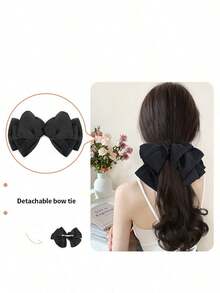 Kẹp tóc nơ lớn có thể tháo rời, kẹp tóc dài xoăn gợn sóng cho tóc giả. - Nhiều màu - Xem 4