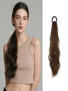 Peluca con cola de caballo con grandes rizos ondulados, coletero elástico de cabello natural esponjoso y trenzado, gomas de pelo, bandas elásticas, cuerda de pelo, elástico para el cabello, para verano, vacaciones, viajes - Multicolor - Ver 3