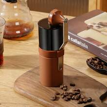 1 pieza Molinillo de café manual, estilo minimalista marrón/transparente, tolva portátil visible y ampliada, adecuado para uso doméstico, dormitorio u oficina, accesorio de café, esencial para la barra de café, vuelta al cole, Eid Al-Adha, regalo del Día de la Madre - Multicolor - Ver 3