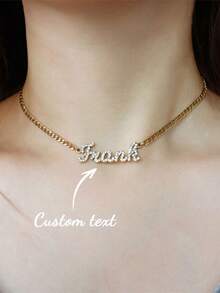 1 Dây chuyền chữ cái đính kim cương tùy chỉnh, trang sức lấp lánh, kiểu dáng tối giản, món quà hoàn hảo cho Ngày của Mẹ, Lễ Phục Sinh và bạn bè & gia đình. - Nhiều màu - Xem 1