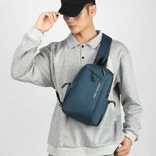 Túi đeo chéo nam mới, màu đen/xám, thiết kế cổ điển, chất liệu nylon, túi đeo hông đa năng thời trang thường ngày. - Nhiều màu - Xem 7