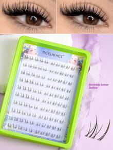 Natural-Looking Segmented Cluster False Eyelashes, Easy To Apply For Beginners, Brownie Brown Tone - View 1