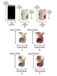 1个创意设计香薰炉，多种造型，简约风格，陶瓷工艺品，节日装饰。也可作为烛台、精油炉和茶蜡烛台使用。是节日、派对、家居、桌面、瑜伽和冥想的理想礼物。 - 彩色 - 查看 13