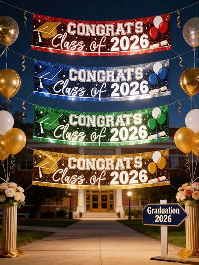Biểu ngữ tốt nghiệp năm 2026, phông nền tiệc, đạo cụ chụp ảnh tốt nghiệp cho các bữa tiệc tốt nghiệp trung học/đại học năm 2026, lễ tốt nghiệp, phông nền chụp ảnh và trang trí trong nhà/ngoài trời theo chủ đề tốt nghiệp. Cũng là một vật trang trí lễ kỷ niệm tốt nghiệp phổ biến cho các sinh viên tốt nghiệp. Thích hợp cho phòng ngủ, bàn làm việc trong nhà hoặc ngoài trời.