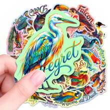 50PCS Colorful Bird Stickers, Toucan Penguin Eagle Parrot Waterproof Vinyl Decals, Wildlife Nature Themed Aesthetic Stickers For Water Bottles, Laptops, Skateboards, Journals, Phone Cases, Decorative Bird Stickers For Adults, Animal Lovers, DIY Crafts, Scrapbooking, Party Favors, Room Decor - Multicolor - View 3