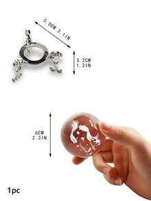1 Peça, Bola de Cristal Gravada em 3D com Suporte, Peso de Papel de Peixe, Esferas de Vidro Decorativas, Bola de Cristal 3D com Suporte, Peso de Papel de Vidro, Decoração de Mesa para Meninas, Filhas, Decoração de Quarto, Decoração Doméstica - 1PC - Visão 6