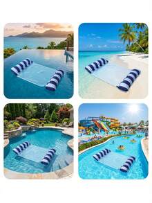 Aufblasbares schwimmendes Bett, tragbare Strand-Lässig-Schwimmhilfe, Sonnenbad-Wasserhänge für Erwachsene, Poolparty-Entspannung, Junggesellinnenabschied-Poolzubehör, Strand-Pool-Schwimmspielzeug, Camping-Strand-Pool-Essential-Accessoire - Schwebende Stühle - Übersicht 9