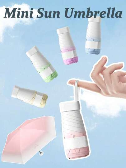 Ô dù gấp mini, ô dù du lịch bỏ túi tiện dụng, ô che nắng đa năng dành cho nữ, ô dù gấp 5 cánh siêu nhẹ, phù hợp cho cả ngày nắng và mưa, chống gió và tia cực tím, chống tia cực tím 99%, phù hợp cho cả nam và nữ.