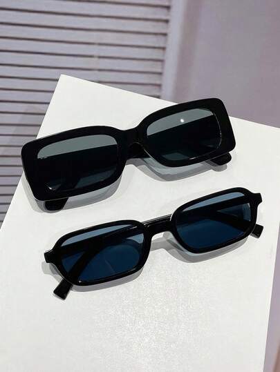 2pcs Vintage Women's Fashion Glasses Set, Versatile For Daily Wear, Party, Street Style, Summer Essential, Casual, Business, Dating, Y2K Outdoor Photoshoot