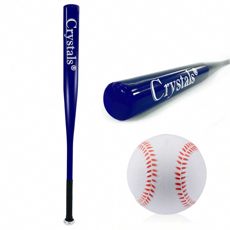 Crystals 32 Inch Heavy Duty Metal Baseball Bat Aluminum Alloy Non-Slip Grip Training Bat - Blue - View 1