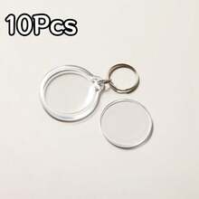 10pcs Acrylic Photo Frame Keychain, Large Photo Insert Keyring Pendant Rectangle, For Double-Sided Photo DIY Ornament Frame - Multicolor - View 16