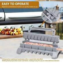 Máy làm kebab bằng nhựa, máy ép kebab cầm tay, khuôn kebab lớn tái sử dụng, dụng cụ nướng thịt, xiên nướng chuyên dụng cho đầu bếp tại gia. - Xám - Xem 5