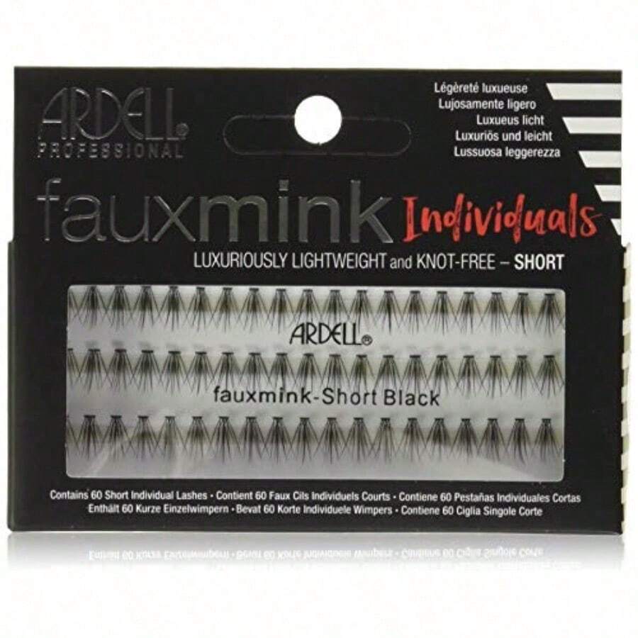Faux mink individuals false lashes short black - Negro - Ver 1