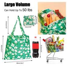 12 Pack Reusable Grocery Bag, Foldable Shopping Bag, Large Capacity Gift Tote Bag, Storage Bag For Groceries - Multicolor - View 3