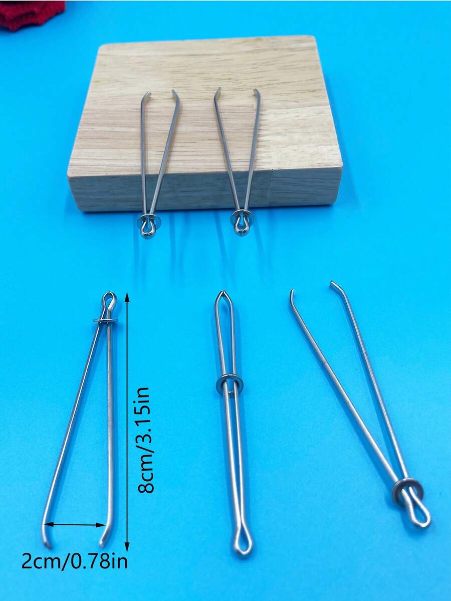 [1/3/5pcs]Elastic Cord Clips With Sliding Lock Rings, Securely Lock Various Ropes And Cords, Prevent Slipping And Loosening. Pointed Smooth Tip, Can Be Inserted Into Waistbands, Cuffs And Layers. Used For Replacing Elastic Drawstrings In Clothing And Hats, Also Suitable For Various Fabric Craft Cord Threading - Elastic Clip - View 1