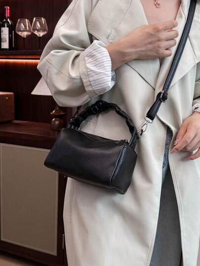 1pc Women's PU Leather Square Bag Sling Bag Shoulder Bag Handbag With Adjustable Strap Scratch Resistant And Wear-Resistant Pouch For Passport Money ID Card Credit Card Lightweight Suitable For Shopping, Commuting, Work, Dating, Shopping, Daily Travel Fashion Solid Color