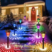 [Color Changing Solar Lights] 12 Pack Solar Pathway Lights | Outdoor Solar Yard Lights, RGB Color Changing+Warm White,600Mah, LED Solar Lights For Garden Path Backyard Christmas Lawn Landscape Decorative - Outdoor Solar Lawn Lights - 查看 10