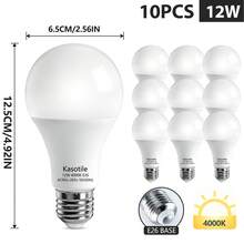 Kasotile A21 LED灯泡（10个装）- 12瓦（相当于100瓦白炽灯），1100流明；可选冷白光（6000K）、自然白光（4000K）和暖白光（3000K）；节能、护眼、无频闪；E26灯头，兼容110V-240V电压；适用于卧室、客厅和办公室等室内照明场所。 - KLA-12W(white) - 查看 10