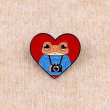 1 pieza Broche de rana, Insignia de solapa de esmalte - Insignia linda para mochilas y ropa - Negro - Ver 2