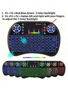 1 pieza Ratón volador inalámbrico de doble modo Mini 2.4G con panel táctil y teclado - Ver 5