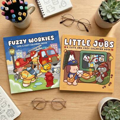 1 Bộ Sách Tô Màu Hình Ảnh Động Vật Dễ Thương, Phong Cách Kawaii, Thích Hợp Cho Thanh Thiếu Niên và Người Lớn Để Giảm Căng Thẳng, Món Quà Hoàn Hảo Cho Mùa Cưới & Ngày của Mẹ