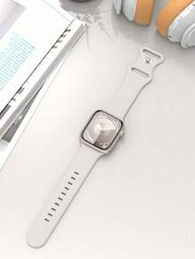 1条柔软硅胶防水运动表带，兼容 Series 10/9 Ultra/8/7/6/5/4/3/2/1/SE，尺寸：38mm/40mm/41mm/42mm/44mm/45mm/49mm，男女通用 - 米色 - 查看 3