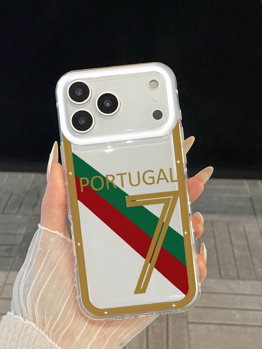 1 pièce Coque de téléphone Coupe du monde de football, Coque de téléphone Portugal n°7, Coque de téléphone transparente style sport antichoc, Compatible avec iPhone. Convient pour la Journée internationale du football, la saison de la Coupe du monde/Euro, cadeau idéal pour les fans de football - Transparent - Voir 1
