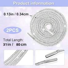80厘米水钻亮片装饰鞋带，适用于运动鞋，水晶钻石风格鞋带，鞋架，收纳神器，户外，花园，旅行必备，便携，沙滩必备，毕业季，毕业典礼，毕业礼物，毕业赠礼，毕业礼物，毕业派对 - 白色 - 查看 7