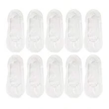 chuanwa（2） 1/5/10双装 女士夏季薄款无缝冰丝隐形防滑透气吸湿纯色乐福袜 - 彩色 - 查看 19