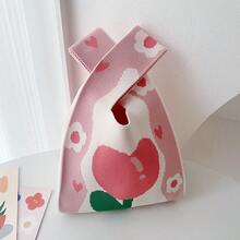 1 chiếc túi đeo tay họa tiết hoa mùa xuân, túi xách đan hình hoa tulip dễ thương, ví nhỏ tiện dụng cho học sinh đi làm, túi đan họa tiết hoa nhẹ nhàng, màu macaron + trang trí hoa nhỏ, đáng yêu và mang lại cảm giác thư thái. - Nhiều kiểu dáng - Xem 7