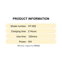 Hatteker 1pc USB Rechargeable Digital Mini Electric Shaver, Men's Reciprocating Beard Trimmer, Portable Whitening - Black - View 3