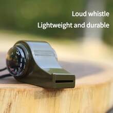 1pc 3-In-1 Emergency Whistle With Compass Thermometer, Outdoor Camping Hiking Tool, Referee Cheerleader Whistle - Multicolor - View 6