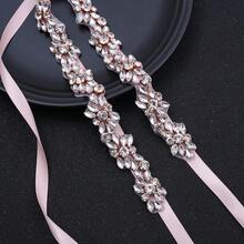 1pc Silver Rhinestone Wedding Belt, Gold Crystal Waist Belt, Bridal Sewing Accessory - A - View 9
