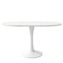 Extendable Dining Table, Oval Dining Table, Coffee/Leisure Table, Length 100/140 X Width 100 X Height 75 Cm, Modern Simple Dining Table, White [OLD SKU:N634P18391921W] - White - View 9
