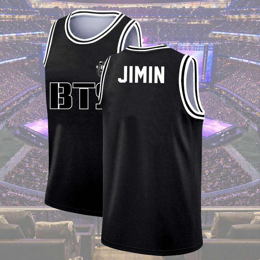 K-POP BTSS Fans Jimin Basketball Jersey For Men And Women Jimin Top Tee T-Shirt, Retro World Tour 2026 Merch Gifts, Bangtan Come Back Basketball Jersey Tee Gift, Elegant Party Men And Women's Tee, Ideal For Travel, Home Wear, Parties & Casual Wear For Adults, Elegant & Fashionable Clothing | Playful Graphic Tee | Nontransparent Material - JIMIN - 查看 1