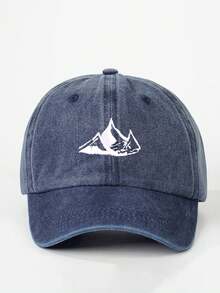 1pc Men's Mountain Embroidery Pattern Lightweight Breathable Adjustable Strap Baseball Cap, Suitable For Outdoor Leisure, Personalized Fashion, Beach, Camping, Travel, Daily And Formal Occasions - Machine Washable Unisex Baseball Cap,Summer,Holiday - Embroidered Mountain Baseball Cap - View 4