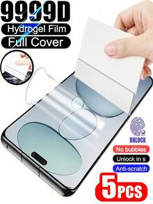 5片装3D曲面水凝胶膜，超高清全覆盖，防爆防刮，支持指纹识别，兼容三星Galaxy S26 S25 S24 S23 Ultra/ Reno/ 兼容小米，划痕自动修复，易于安装的保护膜软膜 [非玻璃] - 無色 - 查看 32